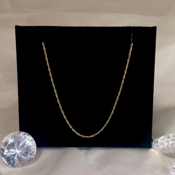 14K YELLOW GOLD chain necklace VINTAGE REAL GOLD 18” - Picture 1 of 14